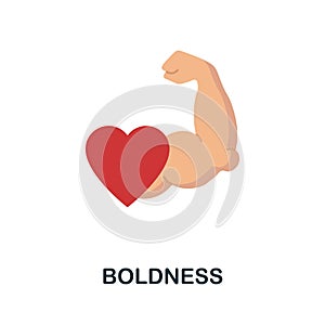 Boldness flat icon. Colored element sign from company value collection. Flat Boldness icon sign for web design