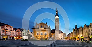 Boleslawiec, Poland. Market Square with building of Town Hall