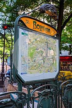 Bolivar Metro Station in Paris, France