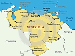 Bolivarian Republic of Venezuela - vector map