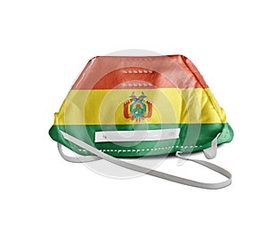 Bolivia flag on anti pollution mask medical protection