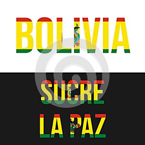 Bolivia flag design. Nationality vector graphic illustration. Clip art world flag.