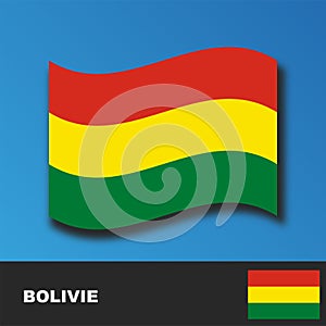 Bolivia Flag distorted by the wind