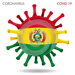 Bolivia flag in virus shape