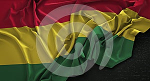 Bolivia Flag Wrinkled On Dark Background 3D Render