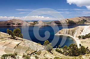 Titicaca blue lake, Bolivia photo