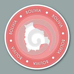 Bolivia label flat sticker design.