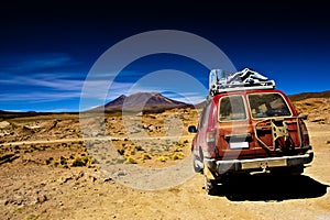 Bolivia , landscape, jeep desert and mountain