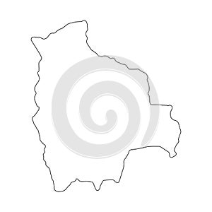 Bolivia linear map on a white background. Vector illustration