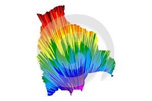 Bolivia - map is designed rainbow abstract colorful pattern