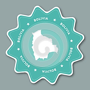 Bolivia map sticker in trendy colors.