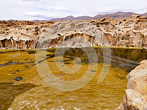 Bolivia Mountain Black Lagoon Scene