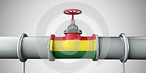 Bolivia oil and gas fuel pipeline. Oil industry concept. 3D Rendering