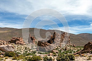 Bolivia: red rock formations of the Italia Perdida, or lost Italy, in Eduardo Avaroa Andean Fauna National Reserve