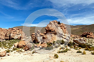 Bolivia: red rock formations of the Italia Perdida, or lost Italy, in Eduardo Avaroa Andean Fauna National Reserve