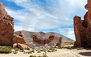 Bolivia: red rock formations of the Italia Perdida, or lost Italy, in Eduardo Avaroa Andean Fauna National Reserve