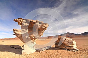 Bolivia, Rock Formation Arbol de Piedra, National park Eduardo Avaroa, Salvador Dali Desert photo