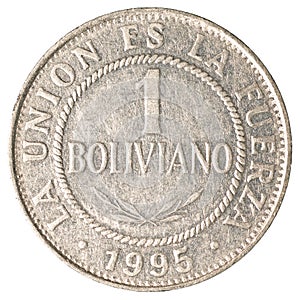 1 bolivian boliviano coin photo