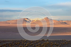 Bolivian landscape in the Andes mountains