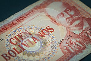 Bolivian money, bolivianos, Background view photo