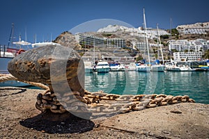 Bollard in the port