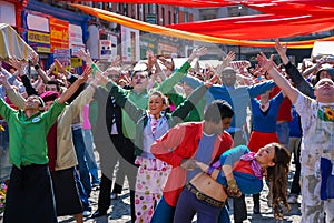 Bollywood scene in Dublin vegetable market