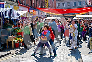 Bollywood scene in Dublin vegetable market