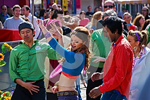 Bollywood scene in Dublin vegetable market