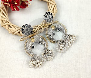 bollywood silver earrings silver earrings