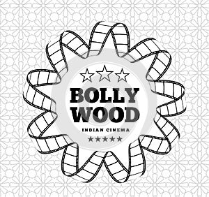 Bollywood is a traditional Indian movie. Vector illustration with film strip