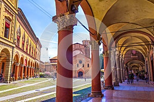 Bologna city Piazza Santo Stefano square in historic center Italy