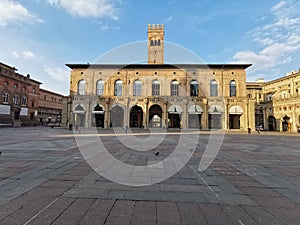 Bologna, empty main square