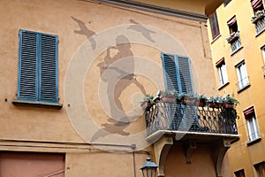 Bologna, facade of the House of the singer Lucio Dall photo