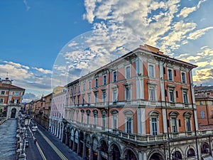 Bologna indipendenza independence street aerial view