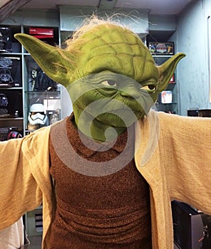 Reproduction in original scales of Yoda from the Star Wars movie saga