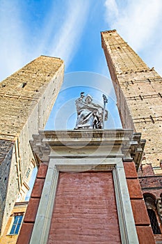 Bologna in Italy with Asinelli and Garisenda towers photo