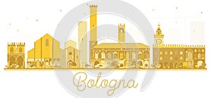 Bologna Italy City skyline golden silhouette. photo