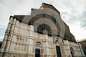 Bologna, Italy - dec, 2021 View of Basilica di San Petronio