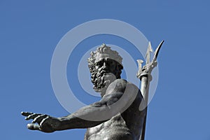 Bologna, Italy, Fountain of Neptune in Neptune square photo