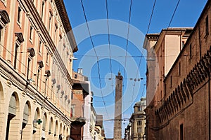 Bologna italy medieval towers view