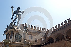 Bologna (Italy) Neptune's bronze statue photo