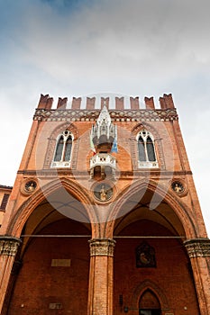 Bologna, Italy. Palazzo della Mercanzia facade photo