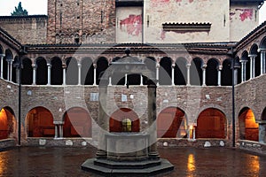 Bologna, Italy Santo Stefano complex courtyard, part of Sette Chiese, the Seven Churches