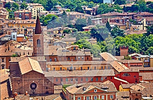 Bologna Italy top view to old town