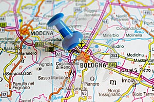 Bologna on map