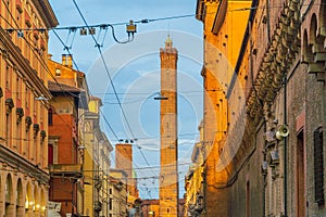 Bologna oldtown city skyline, cityscape of Italy