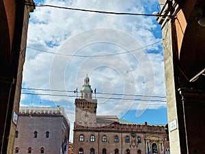 Bologna piazza maggiore accursio palace square view