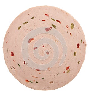 Bologna Slice Isolated On White