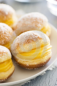 Bolas de Berlim or Berlin Balls, Fried Dough with Sweet Egg photo