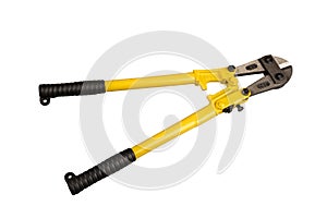 Bolt cutter on concrete surface construction concept.hardware store and manual work tools concept with boltcutter